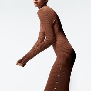 Zara knit dress with side buttons